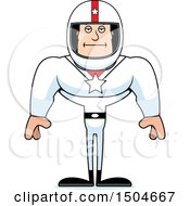 Clipart Of A Bored Buff Caucasian Male Race Car Driver Royalty Free Vector Illustration