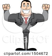 Clipart Of A Cheering Buff Caucasian Male Royalty Free Vector Illustration