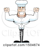 Poster, Art Print Of Cheering Buff Caucasian Male Chef