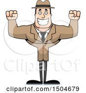 Poster, Art Print Of Cheering Buff Caucasian Male Detective