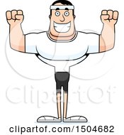 Poster, Art Print Of Cheering Buff Caucasian Male Fitness Guy