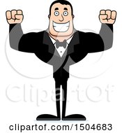 Clipart Of A Cheering Buff Caucasian Male Groom Royalty Free Vector Illustration