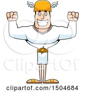 Clipart Of A Cheering Buff Caucasian Male Hermes Royalty Free Vector Illustration