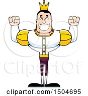 Clipart Of A Cheering Buff Caucasian Male Prince Royalty Free Vector Illustration