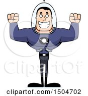 Poster, Art Print Of Cheering Buff Caucasian Male Space Guy