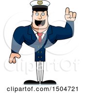 Clipart Of A Buff Caucasian Male Sea Captain With An Idea Royalty Free Vector Illustration