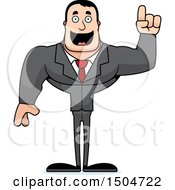 Clipart Of A Buff Caucasian Male With An Idea Royalty Free Vector Illustration