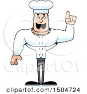 Clipart Of A Buff Caucasian Male Chef With An Idea Royalty Free Vector Illustration