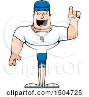 Clipart Of A Buff Caucasian Male Coach With An Idea Royalty Free Vector Illustration