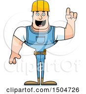 Poster, Art Print Of Buff Caucasian Male Construction Worker With An Idea