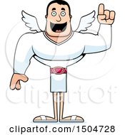 Clipart Of A Buff Caucasian Male Cupid With An Idea Royalty Free Vector Illustration