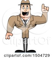 Clipart Of A Buff Caucasian Male Detective With An Idea Royalty Free Vector Illustration