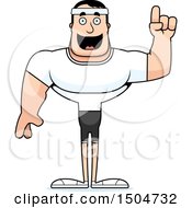 Clipart Of A Buff Caucasian Male Fitness Guy With An Idea Royalty Free Vector Illustration by Cory Thoman