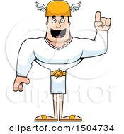 Clipart Of A Buff Caucasian Male Hermes With An Idea Royalty Free Vector Illustration