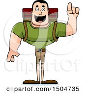 Clipart Of A Buff Caucasian Male Hiker With An Idea Royalty Free Vector Illustration