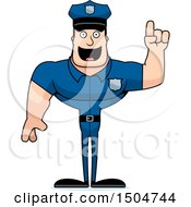Clipart Of A Buff Caucasian Male Police Officer With An Idea Royalty Free Vector Illustration