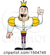 Clipart Of A Buff Caucasian Male Prince With An Idea Royalty Free Vector Illustration
