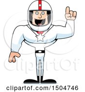 Clipart Of A Buff Caucasian Male Race Car Driver With An Idea Royalty Free Vector Illustration