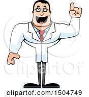 Clipart Of A Buff Caucasian Male Scientist With An Idea Royalty Free Vector Illustration