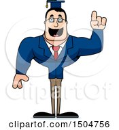 Clipart Of A Buff Caucasian Male Teacher With An Idea Royalty Free Vector Illustration