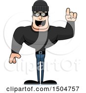 Clipart Of A Buff Caucasian Male Robber With An Idea Royalty Free Vector Illustration