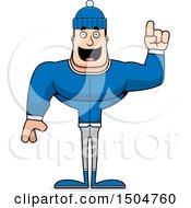 Buff Caucasian Man In Winter Apparel Holding Up A Finger