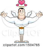 Clipart Of A Buff Caucasian Male Angel With Open Arms Royalty Free Vector Illustration