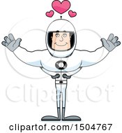 Poster, Art Print Of Buff Caucasian Male Astronaut With Open Arms