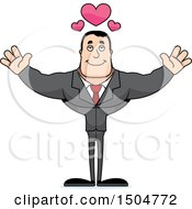 Clipart Of A Buff Caucasian Male With Open Arms Royalty Free Vector Illustration