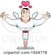 Poster, Art Print Of Buff Caucasian Male Cupid With Open Arms