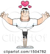 Clipart Of A Buff Caucasian Male Fitness Guy With Open Arms Royalty Free Vector Illustration by Cory Thoman