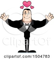 Clipart Of A Buff Caucasian Male Groom With Open Arms Royalty Free Vector Illustration