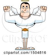 Clipart Of A Mad Buff Caucasian Male Angel Royalty Free Vector Illustration