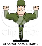Clipart Of A Mad Buff Caucasian Male Army Soldier Royalty Free Vector Illustration