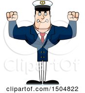 Clipart Of A Mad Buff Caucasian Male Sea Captain Royalty Free Vector Illustration