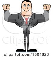 Clipart Of A Mad Buff Caucasian Male Royalty Free Vector Illustration