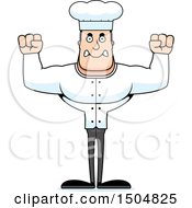 Clipart Of A Mad Buff Caucasian Male Chef Royalty Free Vector Illustration