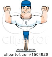 Clipart Of A Mad Buff Caucasian Male Coach Royalty Free Vector Illustration