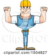 Poster, Art Print Of Mad Buff Caucasian Male Construction Worker