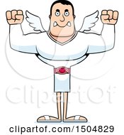 Clipart Of A Mad Buff Caucasian Male Cupid Royalty Free Vector Illustration