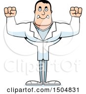 Clipart Of A Mad Buff Caucasian Male Doctor Royalty Free Vector Illustration