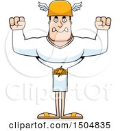 Clipart Of A Mad Buff Caucasian Male Hermes Royalty Free Vector Illustration