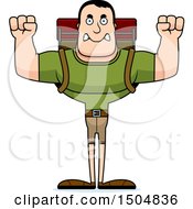 Clipart Of A Mad Buff Caucasian Male Hiker Royalty Free Vector Illustration