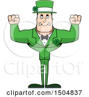 Clipart Of A Mad Buff Caucasian Irish Man Royalty Free Vector Illustration