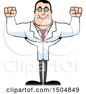 Clipart Of A Mad Buff Caucasian Male Scientist Royalty Free Vector Illustration
