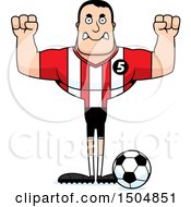 Clipart Of A Mad Buff Caucasian Male Soccer Player Athlete Royalty Free Vector Illustration