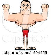 Clipart Of A Mad Buff Caucasian Male Swimmer Royalty Free Vector Illustration