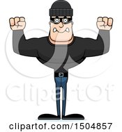 Clipart Of A Mad Buff Caucasian Male Robber Royalty Free Vector Illustration