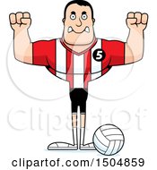 Clipart Of A Mad Buff Caucasian Male Volleyball Player Royalty Free Vector Illustration