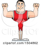 Clipart Of A Mad Buff Caucasian Male Wrestler Royalty Free Vector Illustration